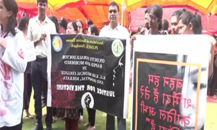 Kolkata Doctor Rape-Murder Case: PGI Doctors Continue To Protest, Start OPDs At Protest Site